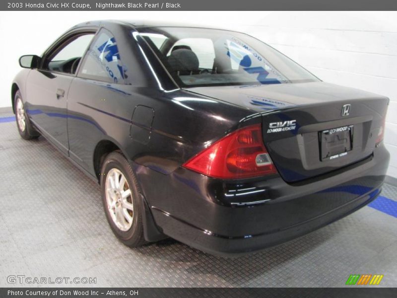 Nighthawk Black Pearl / Black 2003 Honda Civic HX Coupe