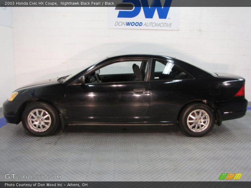 Nighthawk Black Pearl / Black 2003 Honda Civic HX Coupe