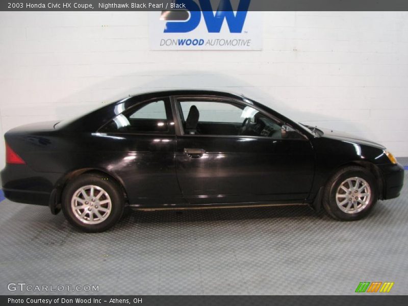 Nighthawk Black Pearl / Black 2003 Honda Civic HX Coupe