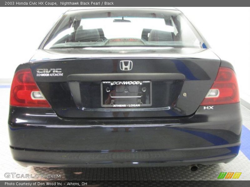 Nighthawk Black Pearl / Black 2003 Honda Civic HX Coupe