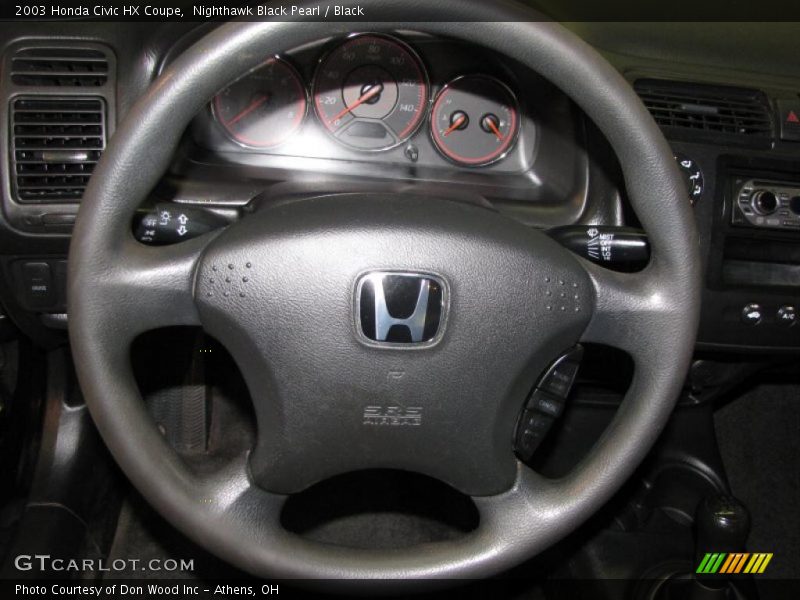 Nighthawk Black Pearl / Black 2003 Honda Civic HX Coupe