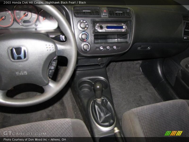 Nighthawk Black Pearl / Black 2003 Honda Civic HX Coupe
