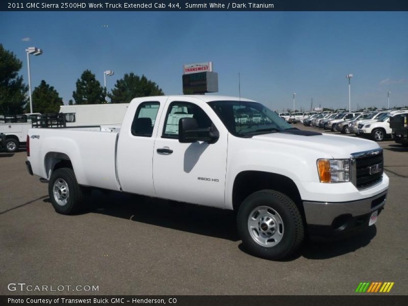 Summit White / Dark Titanium 2011 GMC Sierra 2500HD Work Truck Extended Cab 4x4