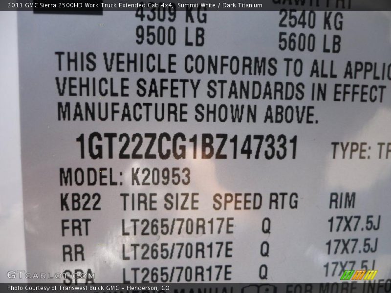 Summit White / Dark Titanium 2011 GMC Sierra 2500HD Work Truck Extended Cab 4x4