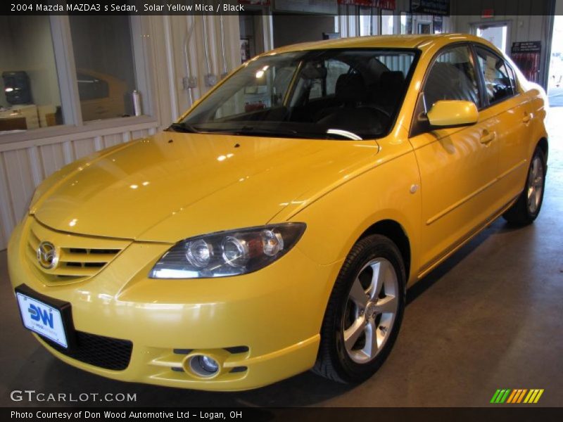 Solar Yellow Mica / Black 2004 Mazda MAZDA3 s Sedan