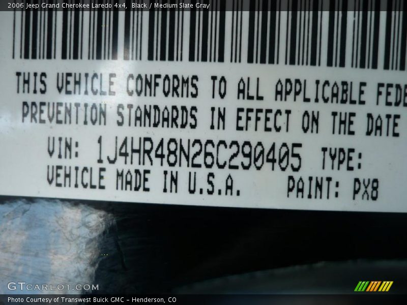 Black / Medium Slate Gray 2006 Jeep Grand Cherokee Laredo 4x4