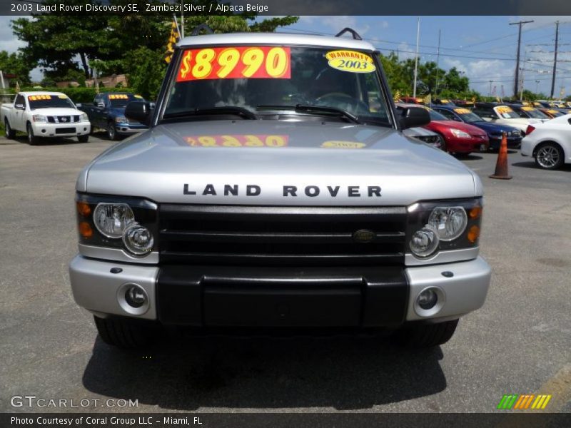 Zambezi Silver / Alpaca Beige 2003 Land Rover Discovery SE