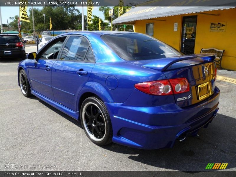 Sonic Blue Pearl / Gray 2003 Mazda MAZDA6 s Sedan