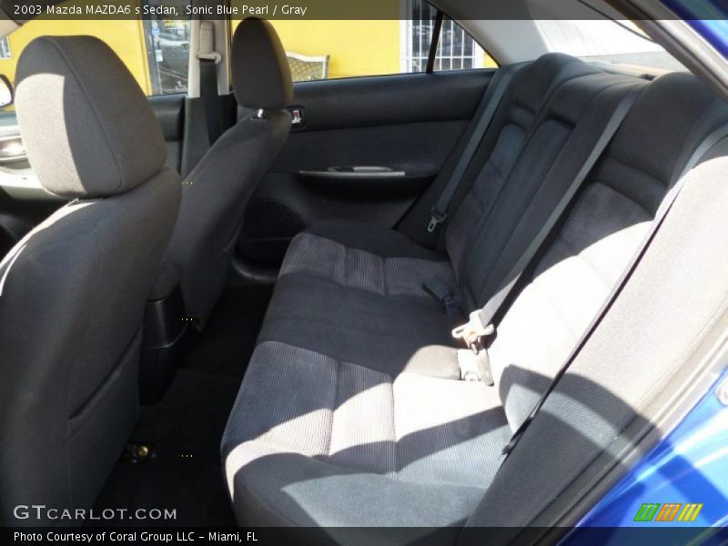 Sonic Blue Pearl / Gray 2003 Mazda MAZDA6 s Sedan