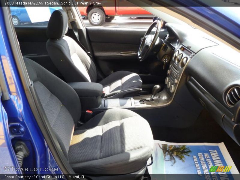 Sonic Blue Pearl / Gray 2003 Mazda MAZDA6 s Sedan
