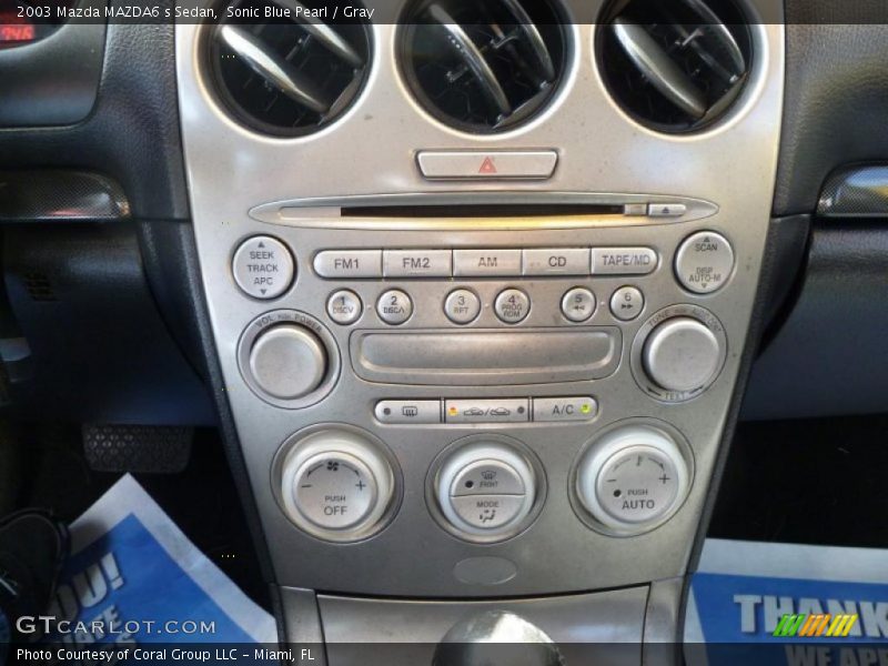 Sonic Blue Pearl / Gray 2003 Mazda MAZDA6 s Sedan