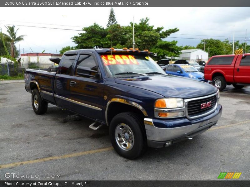 Indigo Blue Metallic / Graphite 2000 GMC Sierra 2500 SLT Extended Cab 4x4