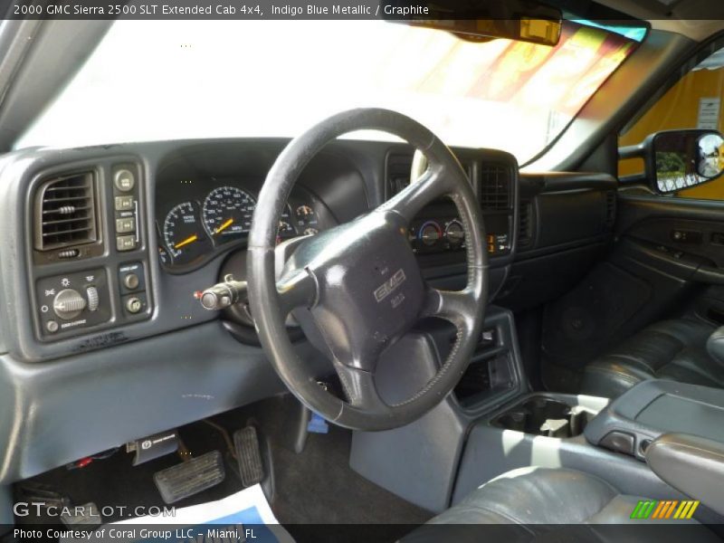 Indigo Blue Metallic / Graphite 2000 GMC Sierra 2500 SLT Extended Cab 4x4