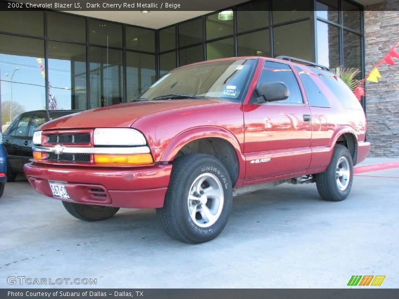 Dark Cherry Red Metallic / Beige 2002 Chevrolet Blazer LS