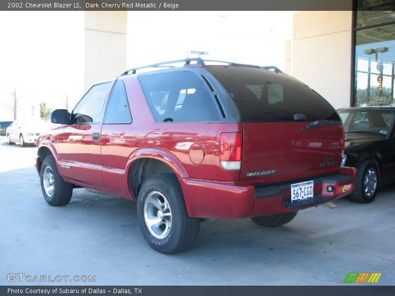 Dark Cherry Red Metallic / Beige 2002 Chevrolet Blazer LS