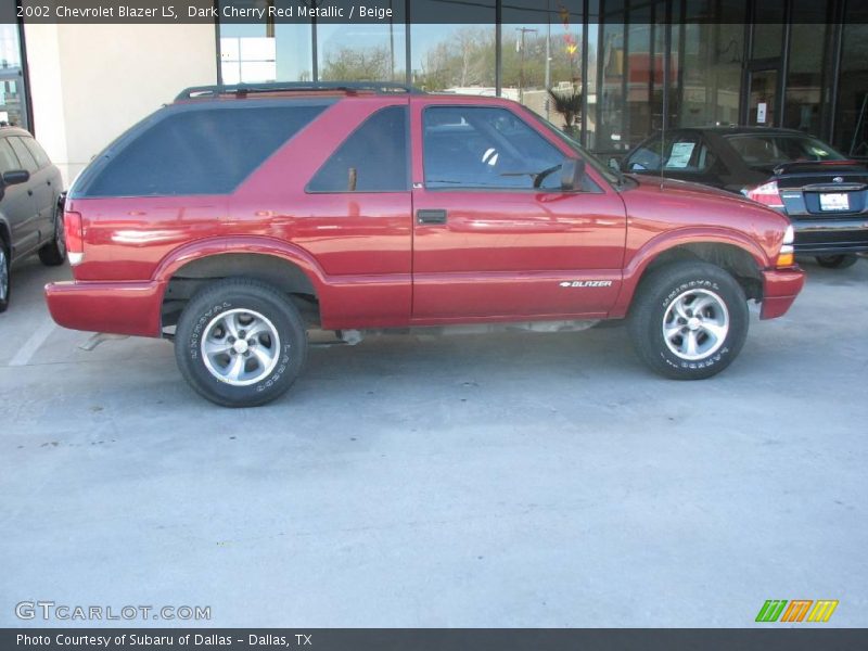 Dark Cherry Red Metallic / Beige 2002 Chevrolet Blazer LS