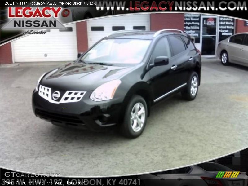 Wicked Black / Black 2011 Nissan Rogue SV AWD