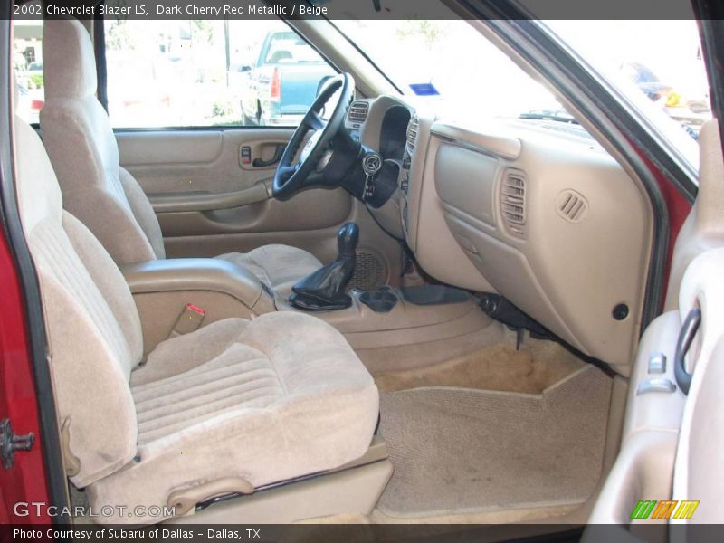 Dark Cherry Red Metallic / Beige 2002 Chevrolet Blazer LS
