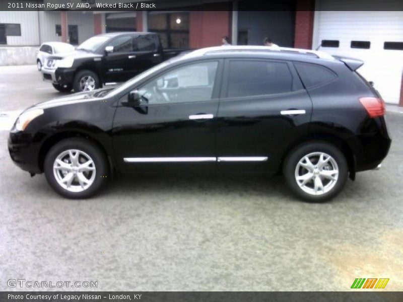 Wicked Black / Black 2011 Nissan Rogue SV AWD