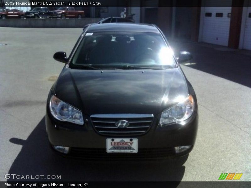 Black Pearl / Gray 2009 Hyundai Elantra GLS Sedan