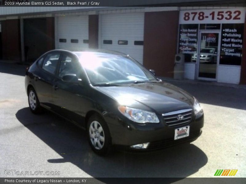 Black Pearl / Gray 2009 Hyundai Elantra GLS Sedan