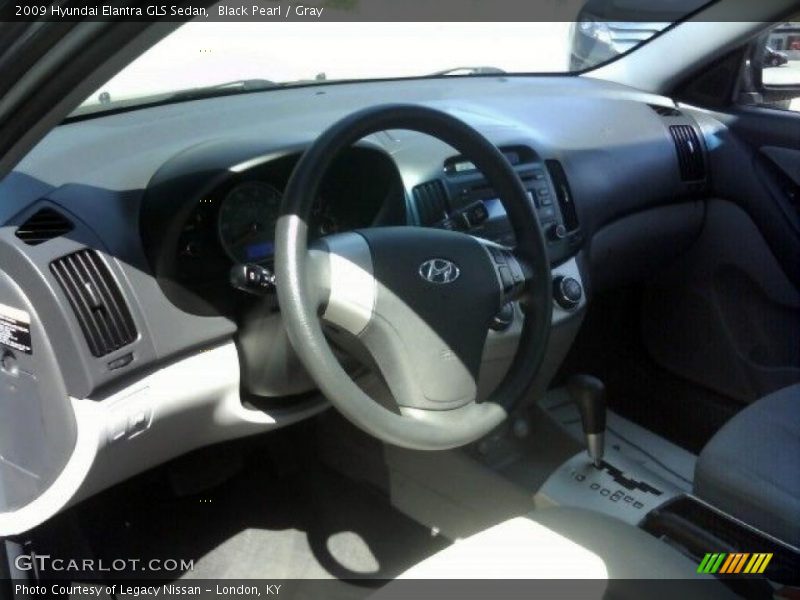 Black Pearl / Gray 2009 Hyundai Elantra GLS Sedan