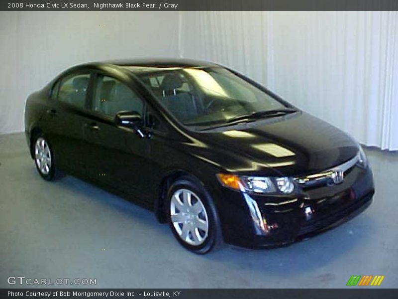 Nighthawk Black Pearl / Gray 2008 Honda Civic LX Sedan