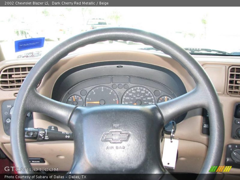 Dark Cherry Red Metallic / Beige 2002 Chevrolet Blazer LS
