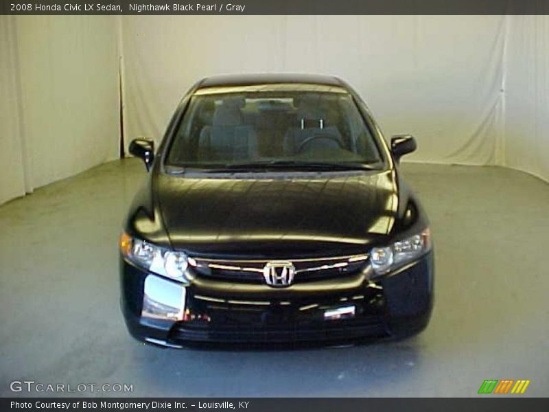 Nighthawk Black Pearl / Gray 2008 Honda Civic LX Sedan