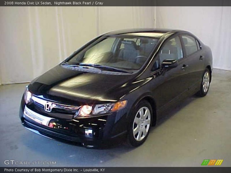 Nighthawk Black Pearl / Gray 2008 Honda Civic LX Sedan