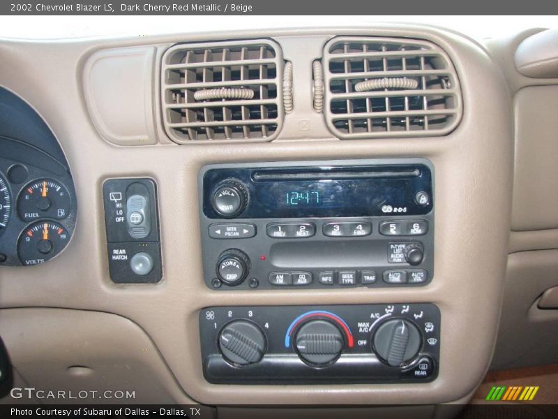 Dark Cherry Red Metallic / Beige 2002 Chevrolet Blazer LS