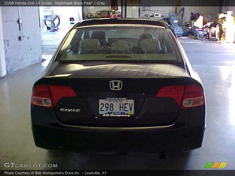 Nighthawk Black Pearl / Gray 2008 Honda Civic LX Sedan