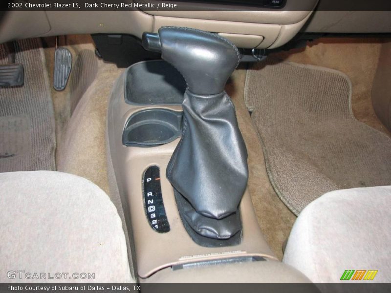 Dark Cherry Red Metallic / Beige 2002 Chevrolet Blazer LS