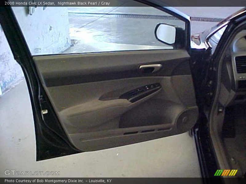 Nighthawk Black Pearl / Gray 2008 Honda Civic LX Sedan