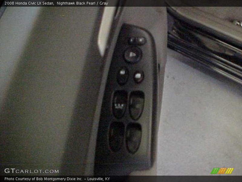 Nighthawk Black Pearl / Gray 2008 Honda Civic LX Sedan