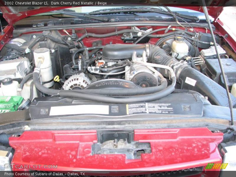 Dark Cherry Red Metallic / Beige 2002 Chevrolet Blazer LS