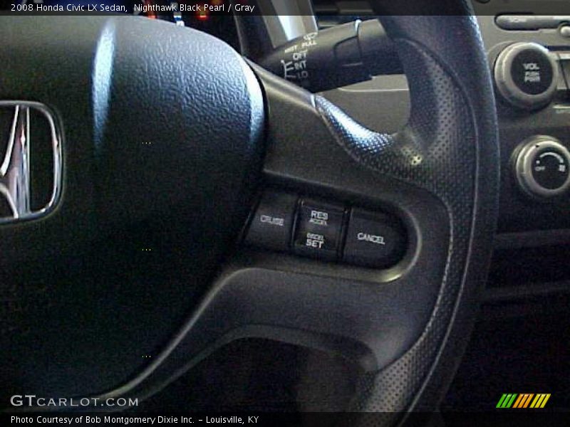 Nighthawk Black Pearl / Gray 2008 Honda Civic LX Sedan