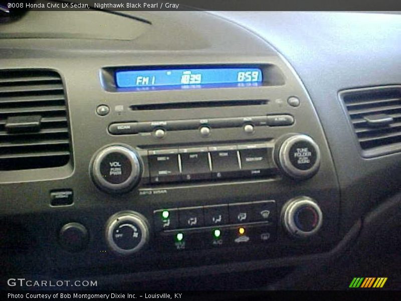 Nighthawk Black Pearl / Gray 2008 Honda Civic LX Sedan