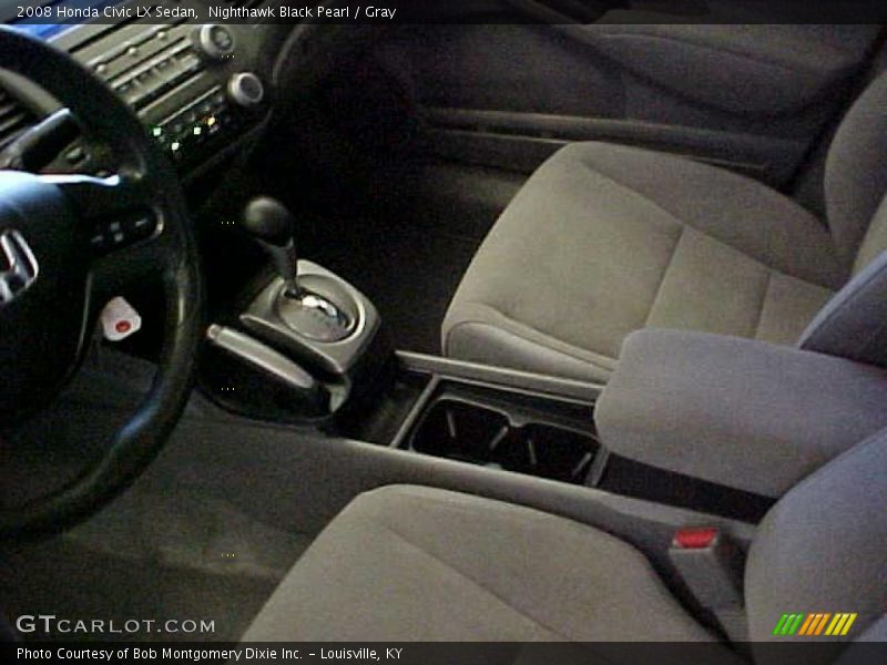 Nighthawk Black Pearl / Gray 2008 Honda Civic LX Sedan