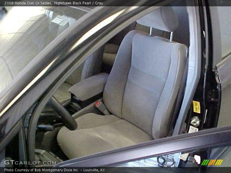 Nighthawk Black Pearl / Gray 2008 Honda Civic LX Sedan