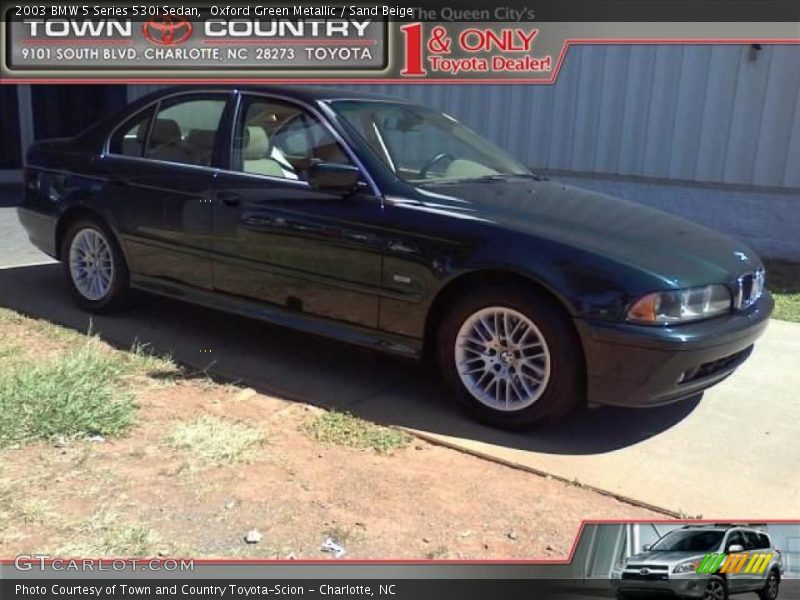 Oxford Green Metallic / Sand Beige 2003 BMW 5 Series 530i Sedan