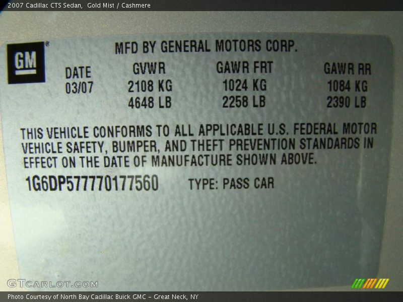 Gold Mist / Cashmere 2007 Cadillac CTS Sedan