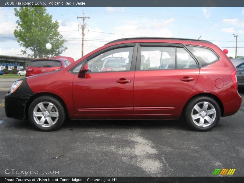 Volcanic Red / Beige 2008 Kia Rondo LX V6