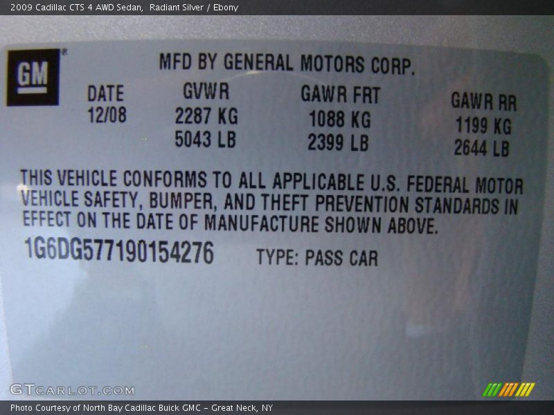 Radiant Silver / Ebony 2009 Cadillac CTS 4 AWD Sedan