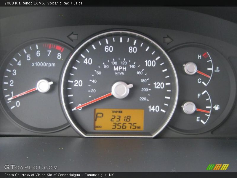 Volcanic Red / Beige 2008 Kia Rondo LX V6