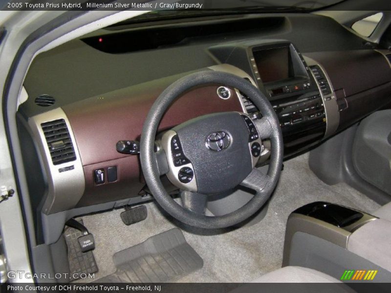 Millenium Silver Metallic / Gray/Burgundy 2005 Toyota Prius Hybrid