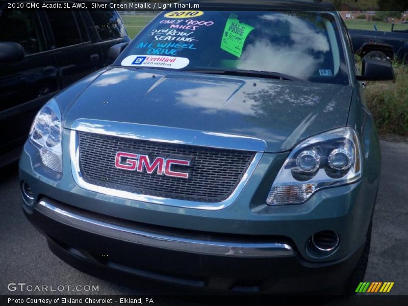 Silver Green Metallic / Light Titanium 2010 GMC Acadia SL AWD