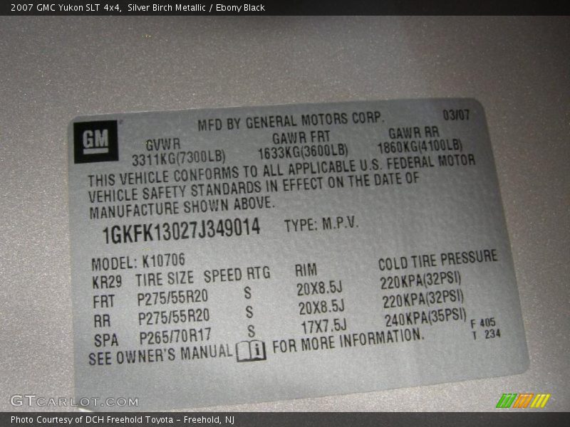 Silver Birch Metallic / Ebony Black 2007 GMC Yukon SLT 4x4