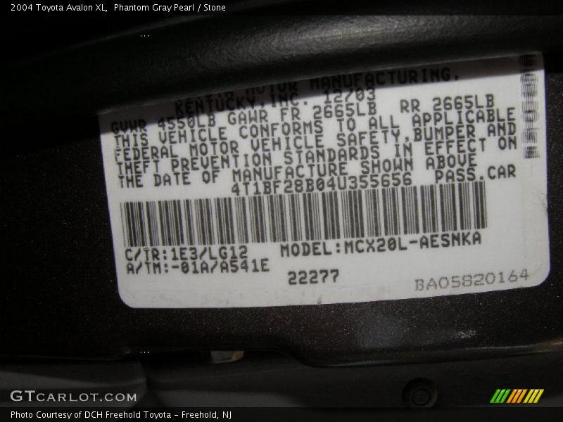 Phantom Gray Pearl / Stone 2004 Toyota Avalon XL