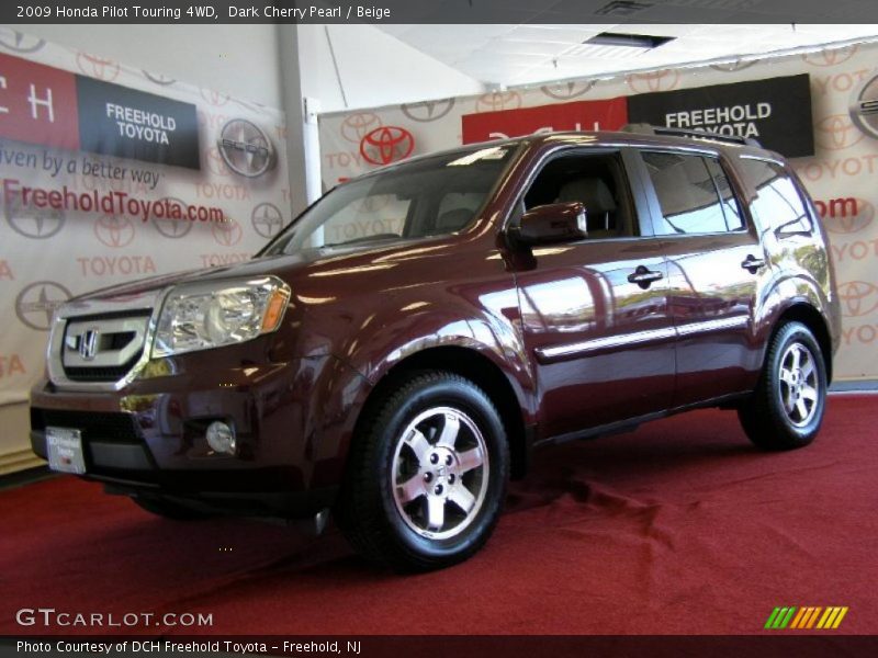 Dark Cherry Pearl / Beige 2009 Honda Pilot Touring 4WD